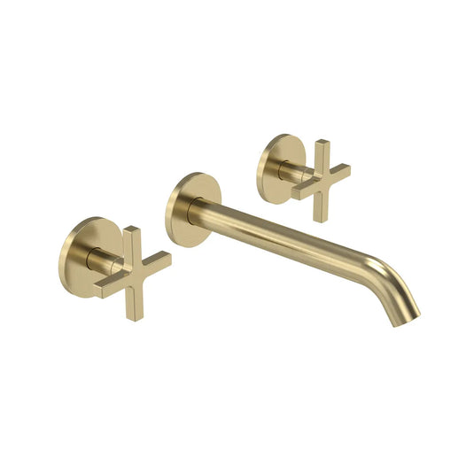Tavistock Cohort Cross Wall Mounted Basin Mixer Brushed Brass | TCC1904 - Envy Bathrooms Ltd