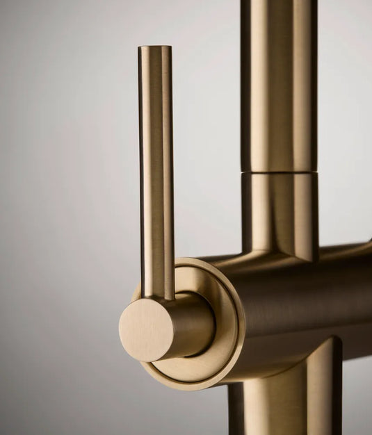 Tavistock Cohort Lever 2 Tap Hole Basin Mixer With Click Waste Brushed Brass | TCL1104 - Envy Bathrooms Ltd