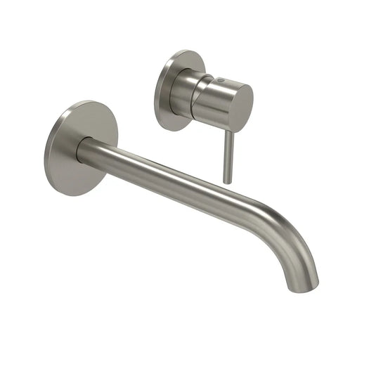 Tavistock Cohort Lever Wall Mounted Basin Mixer With Click Waste Stainless Steel | TCL1909 - Envy Bathrooms Ltd