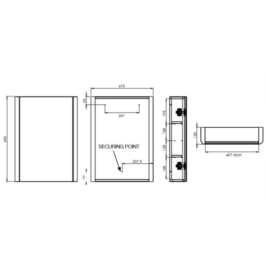 Tavistock Compass 475mm Single Door Mirrored Bathroom Cabinet - White - CMCAB475W - Envy Bathrooms Ltd