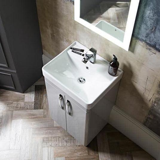 Tavistock Compass 500mm Floorstanding 2 Door Vanity Unit - Gloss Light Grey - CM500FG - Envy Bathrooms Ltd