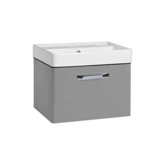 Tavistock Compass 500mm Wall Hung Single Draw Vanity Unit - Gloss Light Grey - CM500WG - Envy Bathrooms Ltd
