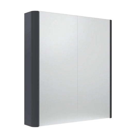 Tavistock Compass 600mm Double Door Mirrored Bathroom Cabinet - Storm Grey - CMCAB60SG - Envy Bathrooms Ltd