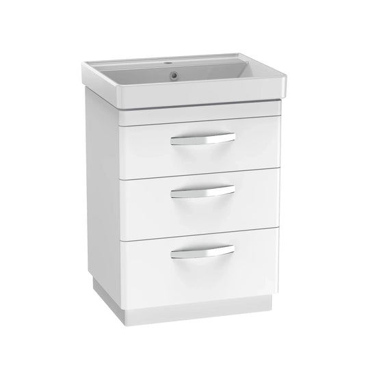 Tavistock Compass 600mm Floor Standing Unit with Three Drawers - Gloss White - CM600F3DW - Envy Bathrooms Ltd