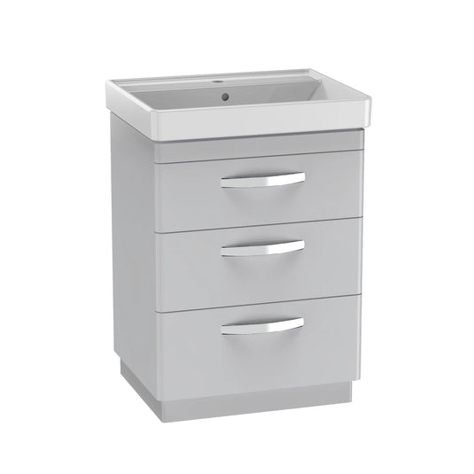 Tavistock Compass 600mm Floor Standing Unit with Three Drawers - Light Grey - CM600F3DG - Envy Bathrooms Ltd