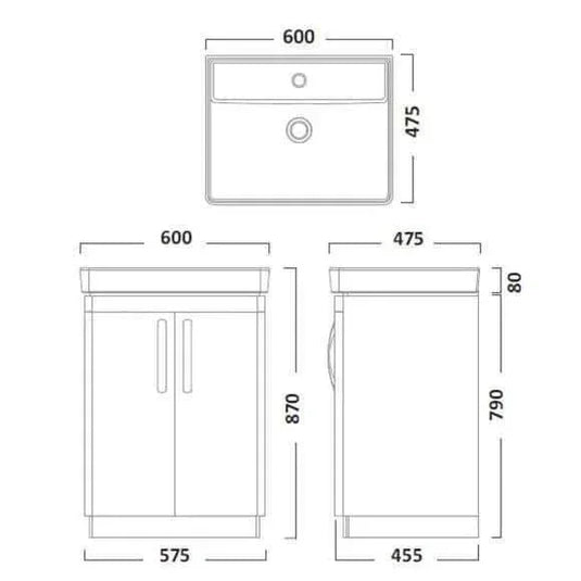 Tavistock Compass 600mm Floorstanding 2 Door Vanity Unit - Oxford Blue - CM600FOB - Envy Bathrooms Ltd