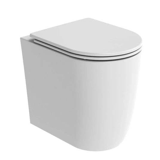 Tavistock Compass Round Rimless Comfort Height Back To Wall Pan - White - BTWC1150S - Envy Bathrooms Ltd
