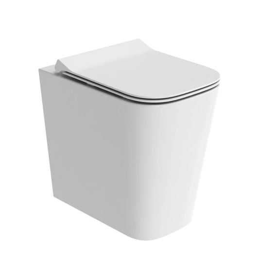 Tavistock Compass Square Rimless Comfort Height Back To Wall Pan - White - BTWC1050S - Envy Bathrooms Ltd