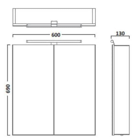 Tavistock Conduct 600 Mirror Cabinet - Chrome - Envy Bathrooms Ltd