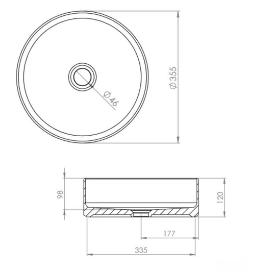 Tavistock Fen Round Freestanding Bowl Black 370mm - Envy Bathrooms Ltd