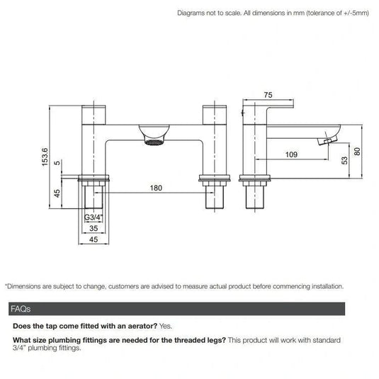 Tavistock Haze Bath Filler Tap - Chrome - THZ32 - Envy Bathrooms Ltd