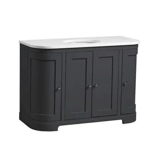 Tavistock Lansdown 1200mm Floorstanding Curved Vanity Unit - Matt Dark Grey - LAN1200C.DGM - Envy Bathrooms Ltd