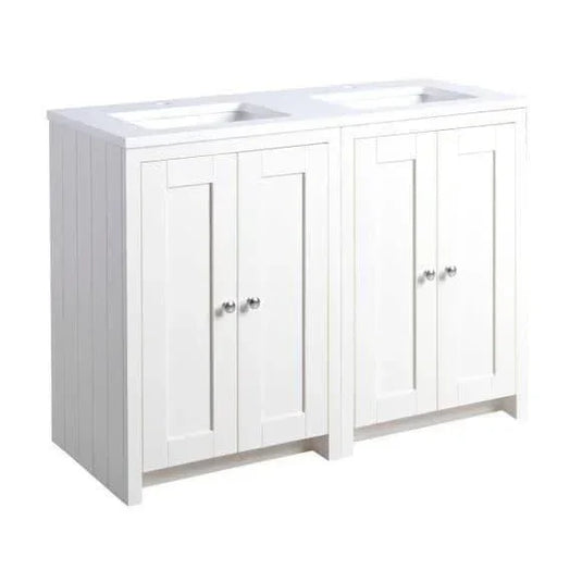 Tavistock Lansdown 1200mm Underslung Floorstanding Vanity Unit - Linen White - LAN600US.LWx2 - Envy Bathrooms Ltd