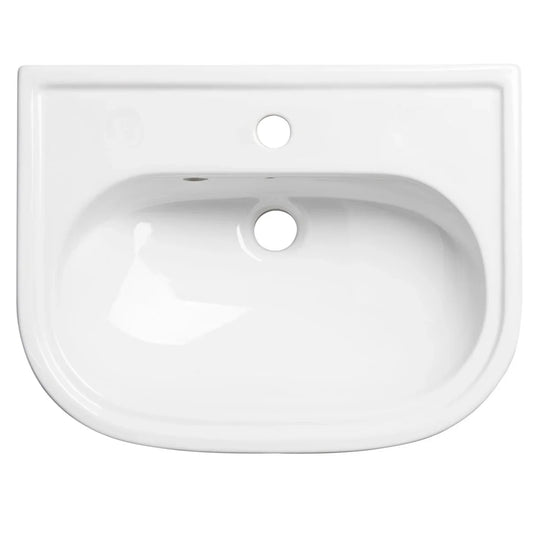 Tavistock Lansdown 490mm Semi Countertop Basin 1TH Slim Depth - White - DC14045 - Envy Bathrooms Ltd
