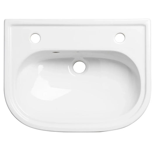 Tavistock Lansdown 490mm Semi Countertop Basin 2TH Slim Depth - White - DC14046 - Envy Bathrooms Ltd