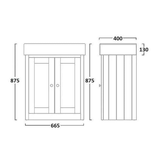 Tavistock Lansdown 700mm Floorstanding Vanity Unit - Linen White - LAN700B.LW - Envy Bathrooms Ltd