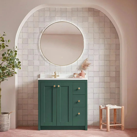 Tavistock Lansdown 800mm Underslung Door & Drawer Floorstanding Vanity Unit - Sherwood Green - LAN800US.SDG - Envy Bathrooms Ltd