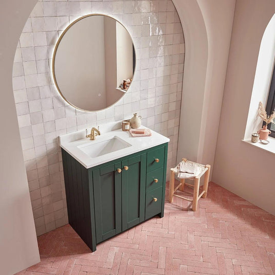 Tavistock Lansdown 800mm Underslung Door & Drawer Floorstanding Vanity Unit - Sherwood Green - LAN800US.SDG - Envy Bathrooms Ltd