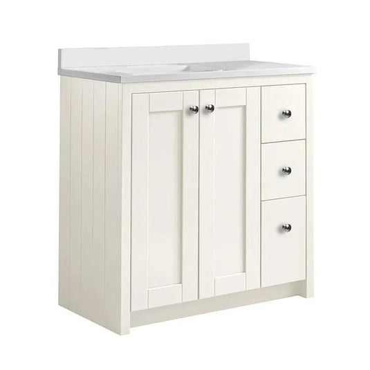 Tavistock Lansdown 830mm Underslung Door & Drawer Floor Unit - Linen White - LAN800US.LW - Envy Bathrooms Ltd