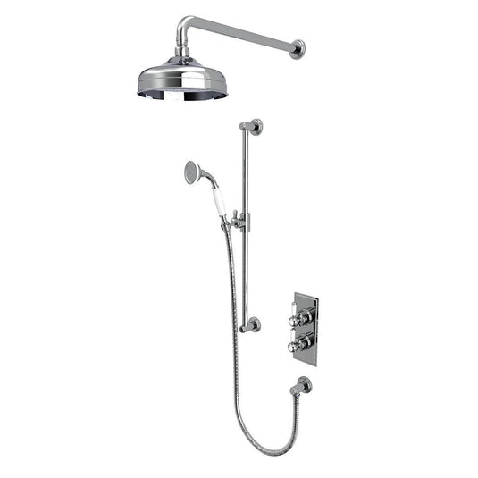 Tavistock Lansdown Dual Function Concealed Shower System With Riser Kit & Overhead Shower - Chrome - SLD1601 - Envy Bathrooms Ltd