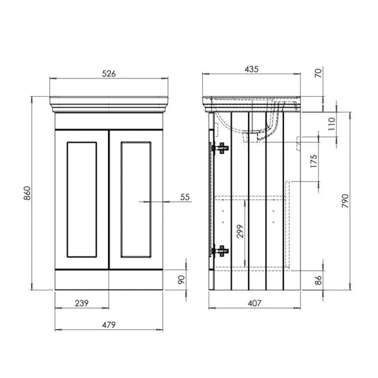 Tavistock Marston 500mm Vanity Unit - Paper White - MS500F.W - Envy Bathrooms Ltd