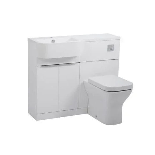 Tavistock Match 1000mm Combination Vanity Unit (LH) - Gloss White - MAT10L.W - Envy Bathrooms Ltd
