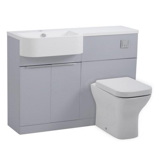 Tavistock Match 1000mm Combination Vanity Unit (LH) - Gloss Light Grey - MAT10L.G - Envy Bathrooms Ltd