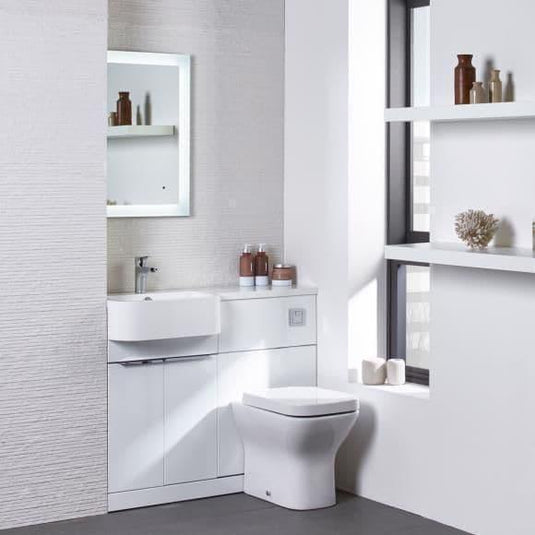 Tavistock Match 1000mm Combination Vanity Unit (LH) - Gloss White - MAT10L.W - Envy Bathrooms Ltd