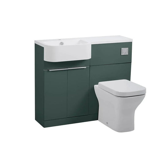 Tavistock Match 1000mm Combination Vanity Unit (LH) - Viridian Green -
MAT10L.VRG - Envy Bathrooms Ltd