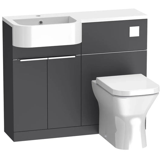 Tavistock Match 1200mm Combination Vanity Unit (LH) - Storm Grey - MAT12L.SG - Envy Bathrooms Ltd