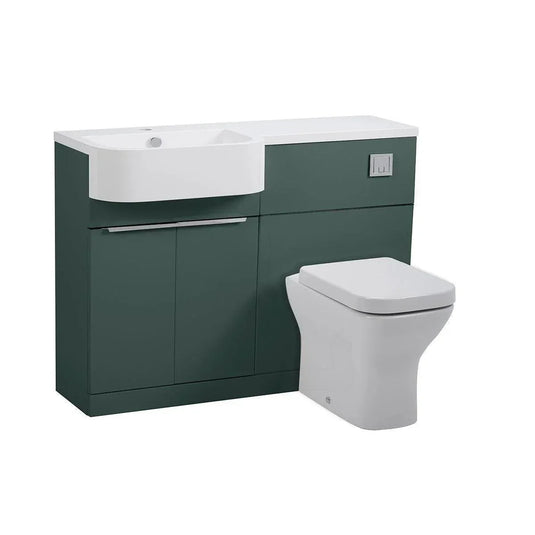 Tavistock Match 1200mm Combination Vanity Unit (LH) - Viridian Green 1200mm - MAT12L.VRG - Envy Bathrooms Ltd