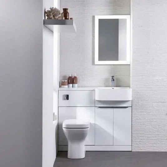 Tavistock Match 1200mm Combination Vanity Unit (RH) - Gloss White - MAT12R.W - Envy Bathrooms Ltd