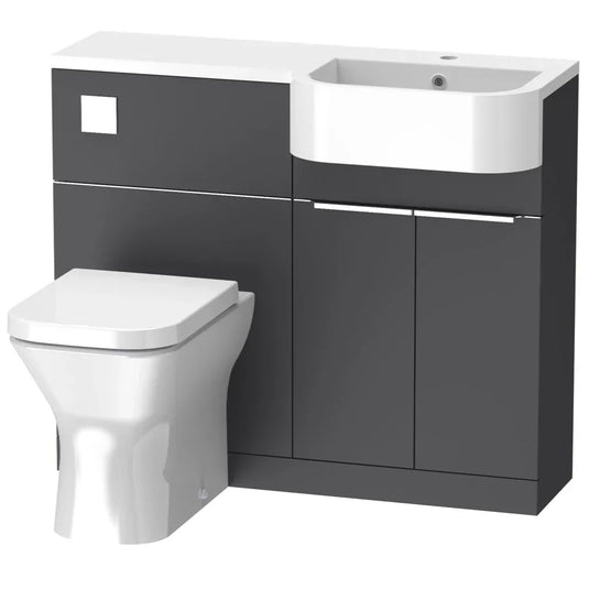 Tavistock Match 1200mm Combination Vanity Unit (RH) - Storm Grey - MAT12R.SG - Envy Bathrooms Ltd