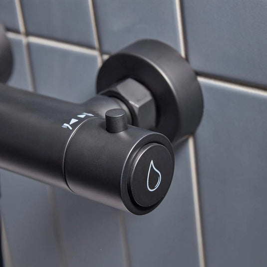 Tavistock Merit Push Bar Shower System - Matt Black - SMT2512 - Envy Bathrooms Ltd