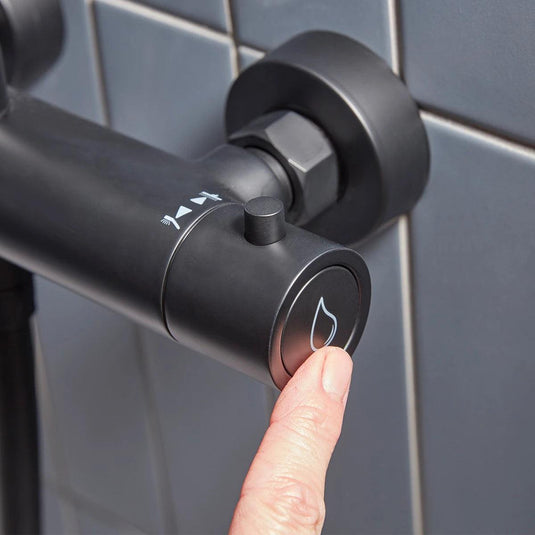 Tavistock Merit Push Bar Shower System - Matt Black - SMT2512 - Envy Bathrooms Ltd