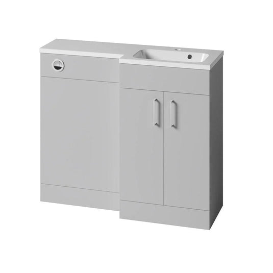 Tavistock Nexus 1000mm L Shape Combination Vanity Unit - Gloss Light Grey - DC12044+DC12045 - Envy Bathrooms Ltd