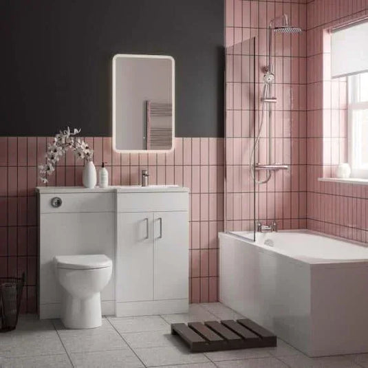 Tavistock Nexus 1100mm L Shape Combination Vanity Unit - Gloss White - DC12040+DC12037 - Envy Bathrooms Ltd