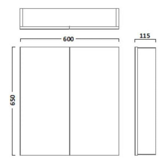 Tavistock Observe 600 Double Door Mirror Cabinet - OB60W - Envy Bathrooms Ltd