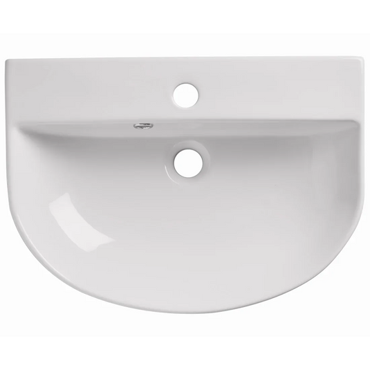 Tavistock Orbit 560 x 385mm Slim Semi Recessed Basin 1TH - White - DC14005 - Envy Bathrooms Ltd