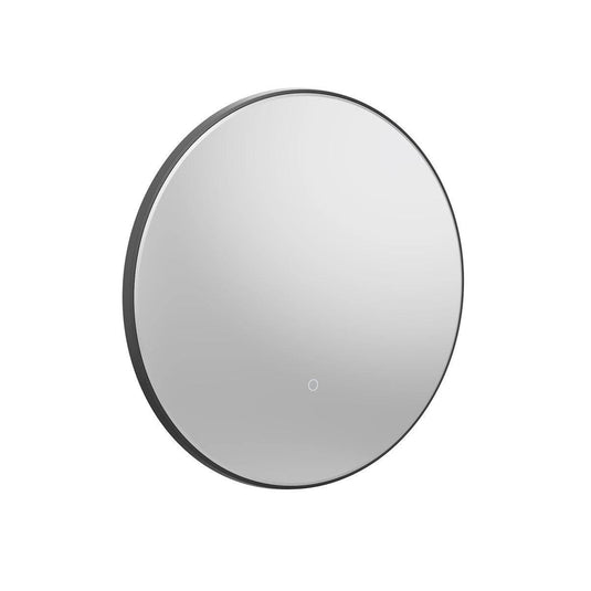 Tavistock Oxygen 600mm Round Illuminated Mirror - Black - XGM60C-BL - Envy Bathrooms Ltd