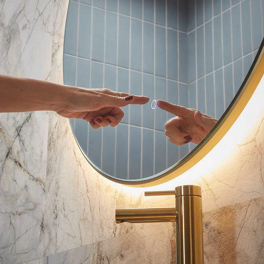 Tavistock Oxygen 600mm Round Illuminated Mirror - Brass - XGM60C-BR - Envy Bathrooms Ltd