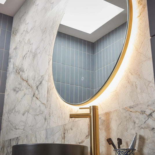 Tavistock Oxygen 600mm Round Illuminated Mirror - Brass - XGM60C-BR - Envy Bathrooms Ltd