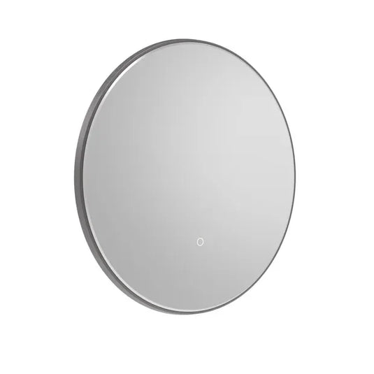 Tavistock Oxygen 600mm Round Illuminated Mirror - Gunmetal Grey - XGM60C-GM - Envy Bathrooms Ltd