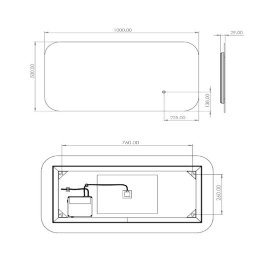 Tavistock Portal 1000 x 500mm Illuminated Mirror - PTM100 - Envy Bathrooms Ltd
