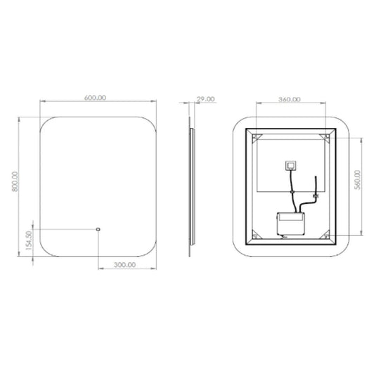 Tavistock Portal 600 x 800mm Illuminated Mirror - PTM060 - Envy Bathrooms Ltd