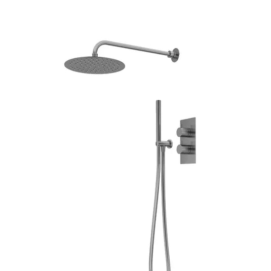 Tavistock Quantum Concealed Dual Function Shower System with Handset / Holder & Overhead Shower - Gunmetal Grey - SQT1625 - Envy Bathrooms Ltd