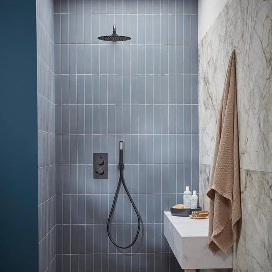 Tavistock Quantum Concealed Dual Function Shower System with Handset / Holder & Overhead Shower - Matt Black - SQT1615 - Envy Bathrooms Ltd