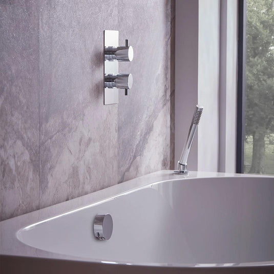Tavistock Quantum Dual Function Shower System with Overflow Bath Filler & Deck Mounted Handset - Chrome - SQT1617 - Envy Bathrooms Ltd