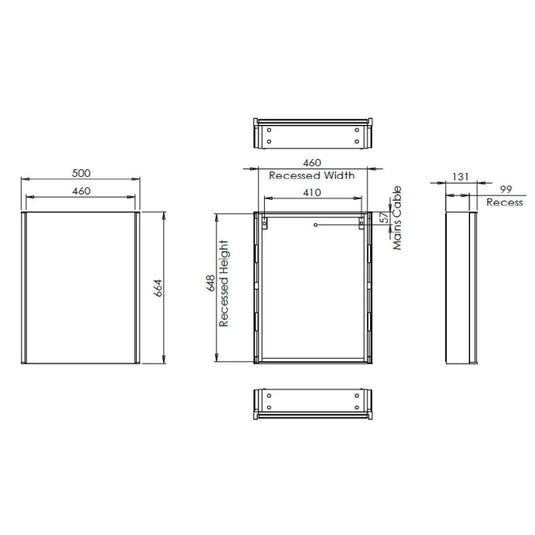 Tavistock Render 500 x 665mm Single Door Bathroom Cabinet - Aluminium - RMC050 - Envy Bathrooms Ltd
