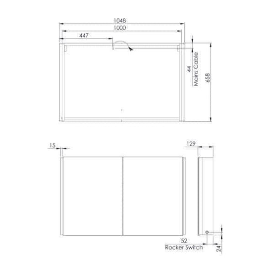 Tavistock Sleek 1000 Mirror Cabinet - SL100AL - Envy Bathrooms Ltd